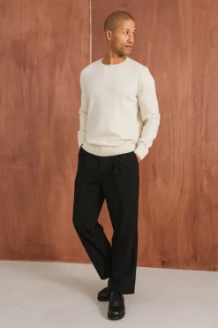 Pull en laine mérinos recyclée | écru