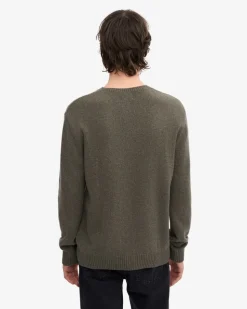 Pull en laine mérinos recyclée | kaki "dusty olive"
