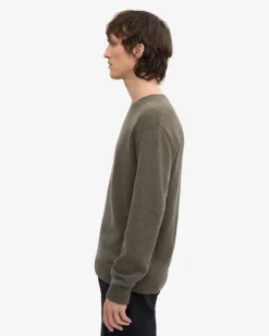 Pull en laine mérinos recyclée | kaki 