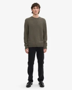 Pull en laine mérinos recyclée | kaki 