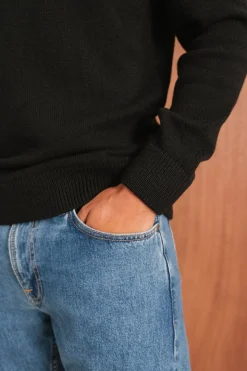 Pull en laine mérinos recyclée | noir
