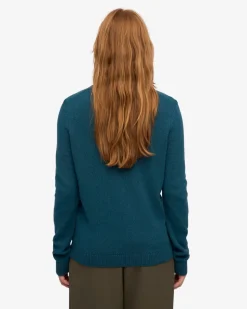 Pull en laine mérinos recyclée | turquoise 