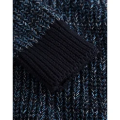 Pull en maille de coton bio | mélange de bleu "multicolored crew neck blue aop"