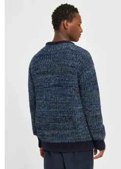 Pull en maille de coton bio | mélange de bleu 