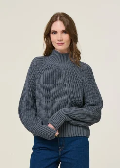 Pull maille en coton bio | gris "ola - turbulence"