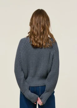 Pull maille en coton bio | gris "ola - turbulence"
