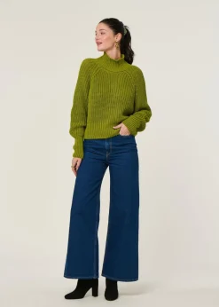 Pull maille en coton bio | vert 