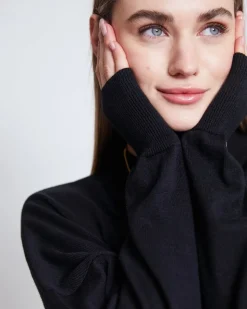Pull oversize en coton bio | noir "yin black"
