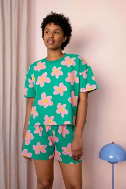 Pyjama gaufré en coton bio | multicolore 