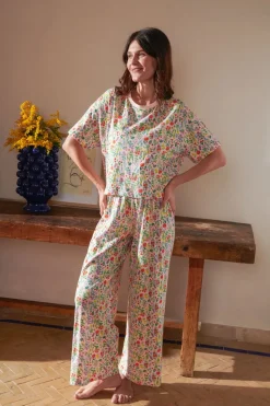 Pyjama long coton bio | pampa rose