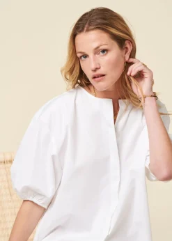 Robe chemise en coton bio | blanc 