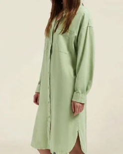 Robe chemise en tencel | vert "sadie dress sage green"