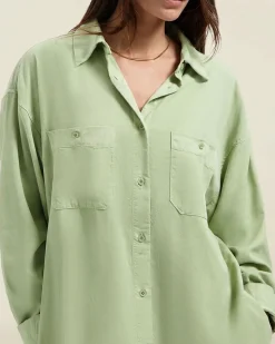 Robe chemise en tencel | vert "sadie dress sage green"