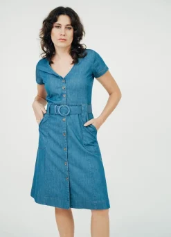 Robe denim en coton bio | bleu "summer bliss dress - blue"