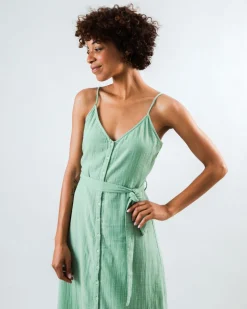 Robe en coton biologique | vert "bubble strap dress light green - light green"