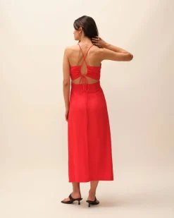 Robe en ecovero | rouge 