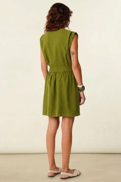 Robe en lin et coton bio | vert 