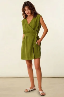 Robe en lin et coton bio | vert 