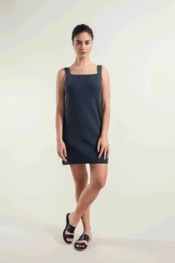 Robe en maille de coton bio et recyclé | gris "maglia donna cotone rigenerato luna"