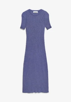 Robe midi en maille de coton bio et recyclé | violet 