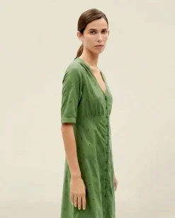 Robe à motifs en coton bio | vert 