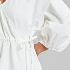 Robe portefeuille en coton bio | blanc 
