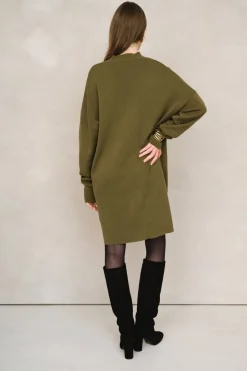Robe pull en coton bio | olive 