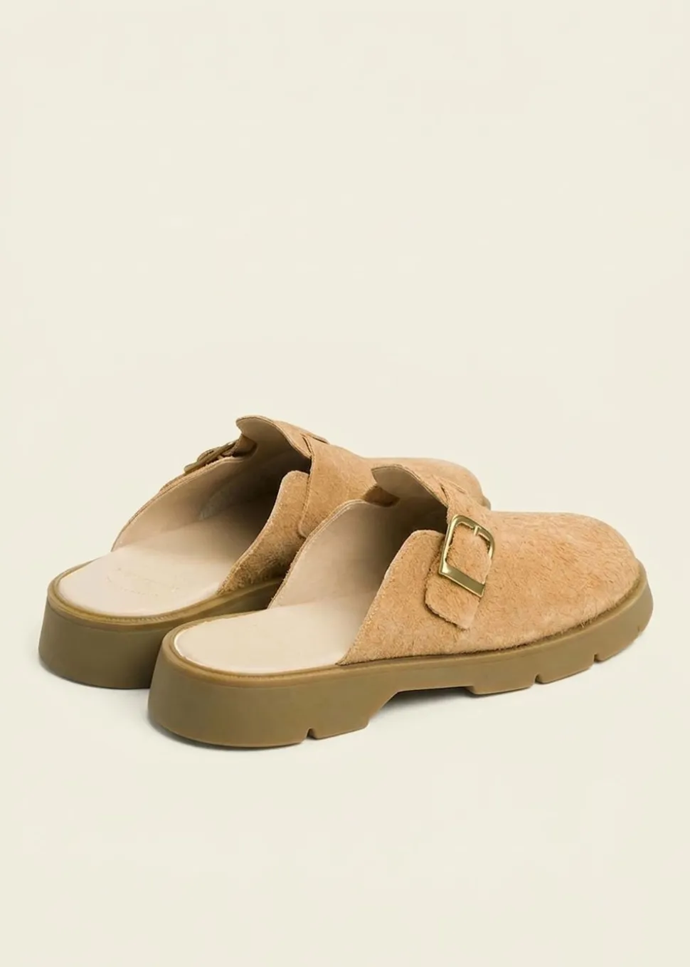 Sabots made in france en cuir suède certifié | camel "pacha vp oak camel"