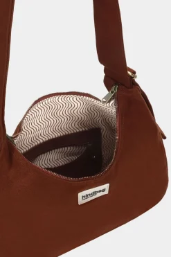 Sac bandoulière en coton biologique | marron "hobo claire - chocolat"
