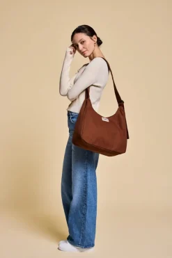 Sac bandoulière en coton biologique | marron 