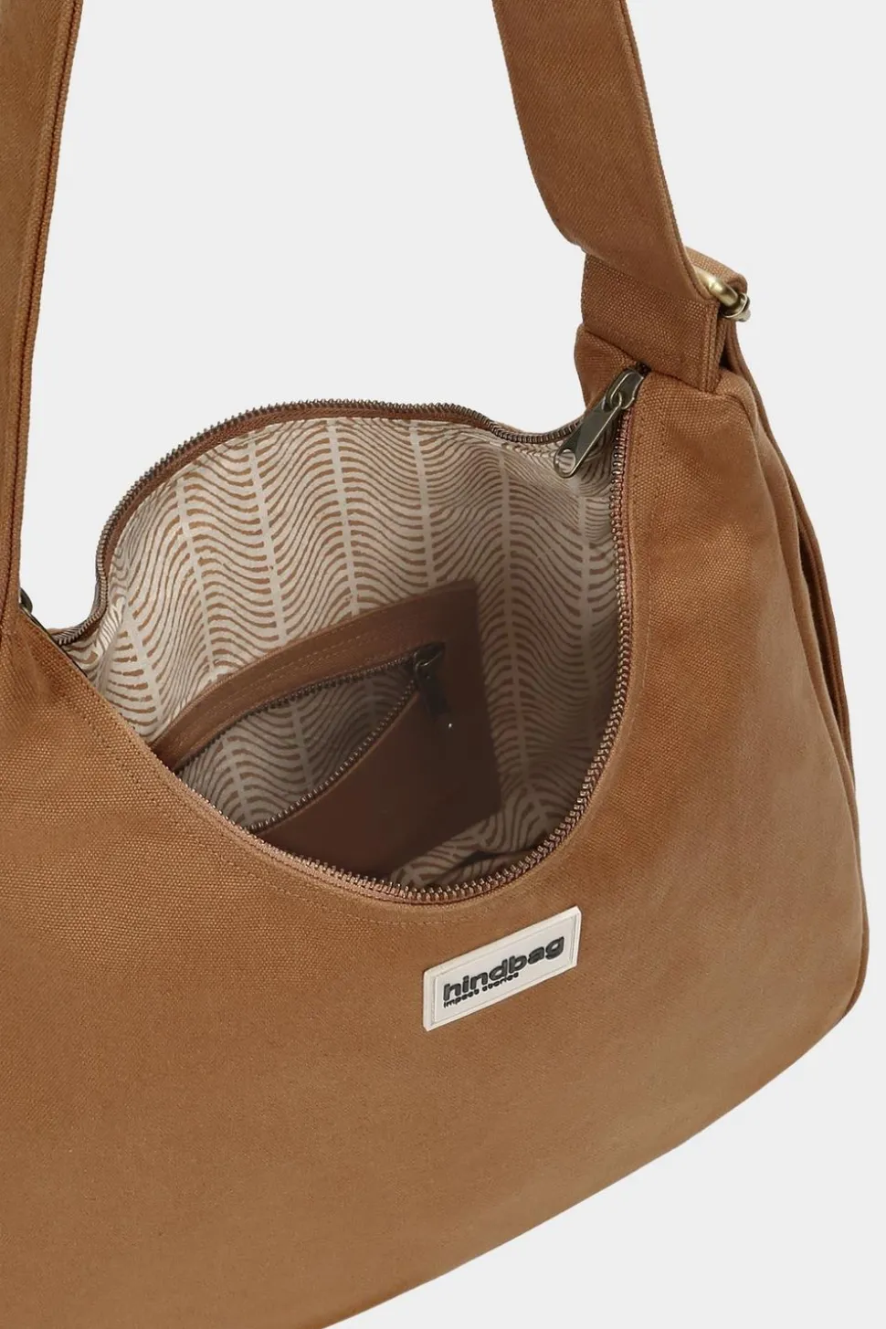 Sac bandoulière en coton biologique | cannelle "hobo claire - cannelle" - cannelle