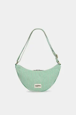 Sac bandoulière en coton bio | rayé vert "andrea rayure vert"