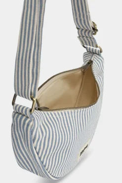 Sac bandoulière en coton bio | rayé "andrea rayure bleu"