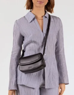 Sac à bandoulière en cuir certifié | black