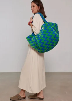 Sac cabas | bleu et vert 