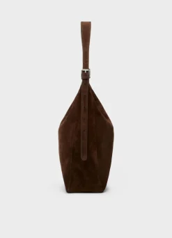 Sac cabas en cuir suède certifié | marron "hilo - coffee"