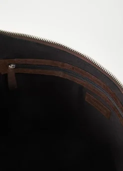 Sac cabas en cuir suède certifié | marron 