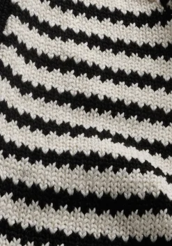 Sac cabas en maille en coton bio | noir et blanc "tote bag knit w - undyed-black"