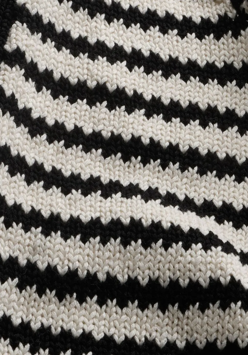 Sac cabas en maille en coton bio | noir et blanc "tote bag knit w - undyed-black"