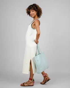 Sac cabas turquoise en coton bio - bubble light morera