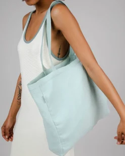 Sac cabas turquoise en coton bio - bubble light morera