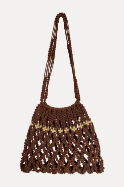 Sac effet macramé | marron "sac fait-main hassan"