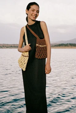 Sac effet macramé | marron "sac fait-main hassan"