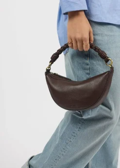 Sac à en cuir certifié | chocolate "leo mini - chocolate soft grain (twisted handle)"