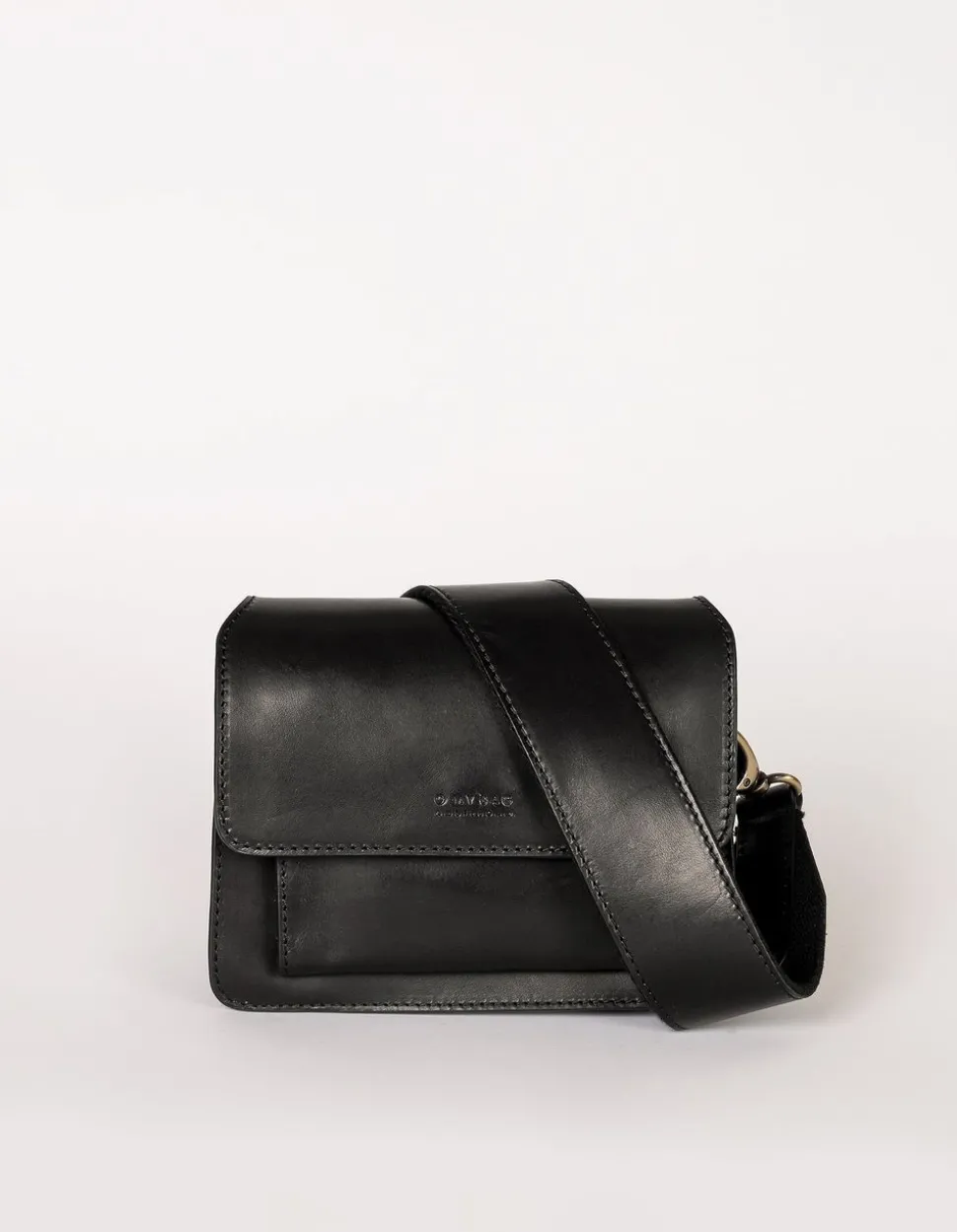 Sac à main bandoulière en cuir certifié | noir "harper mini black classic leather"