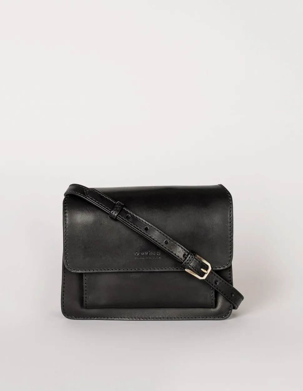 Sac à main bandoulière en cuir certifié | noir "harper mini black classic leather"