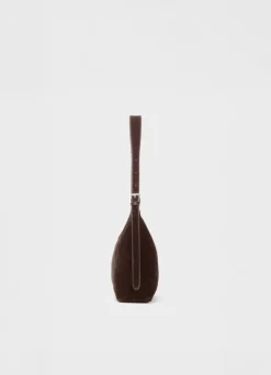 Sac à main en cuir suède certifié | marron 