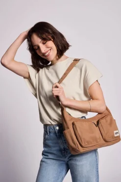 Sac multipocket en coton bio | cannelle "emile cannelle" - cannelle