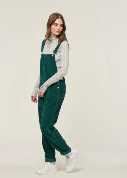 Salopette velours en coton bio | vert "corduroy overall dark green"
