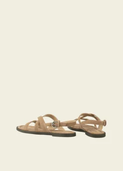 Sandales en cuir certifié | beige "zaida dk sand "